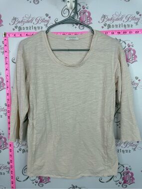 MODODOC LA shirt Cream Slub Long-Sleeve Scoop Neck Top